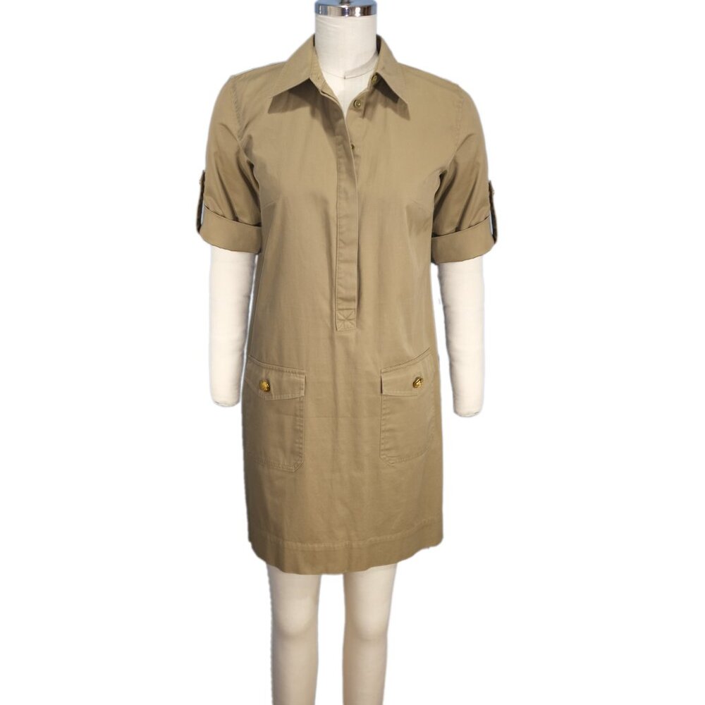 Lauren Ralph Lauren -  Khaki Military Style Shirt Dress - Size 6